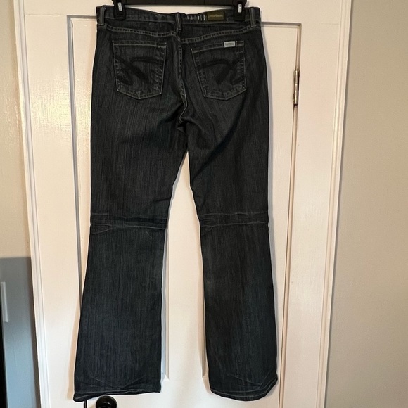 David Kahn Niki 818 Medium Wash Distressed Mid Rise Flare Leg Denim Jeans - Picture 3 of 16